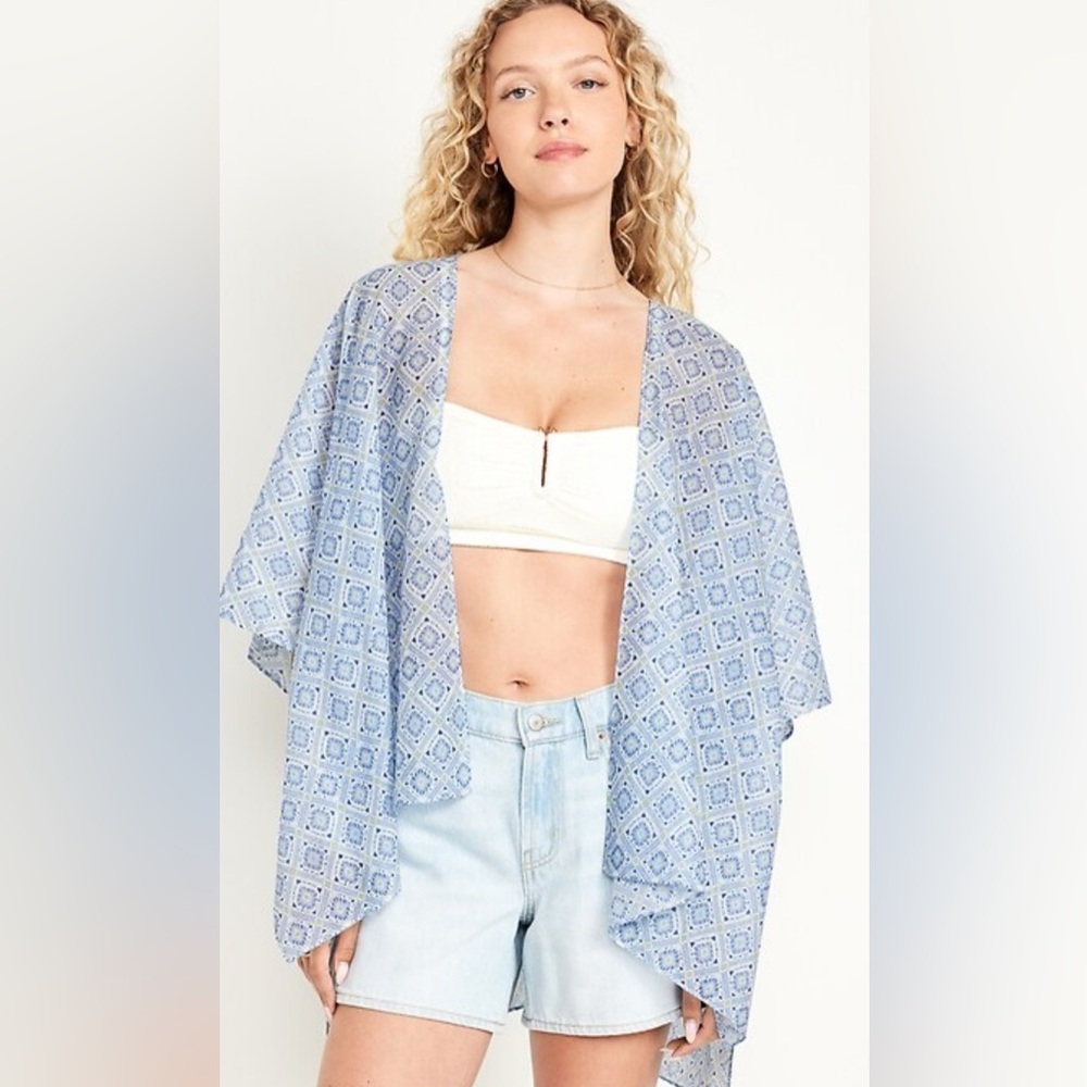 Old Navy Swimsuit Cover Up Cooler than Blue Floral Large‎ X Large